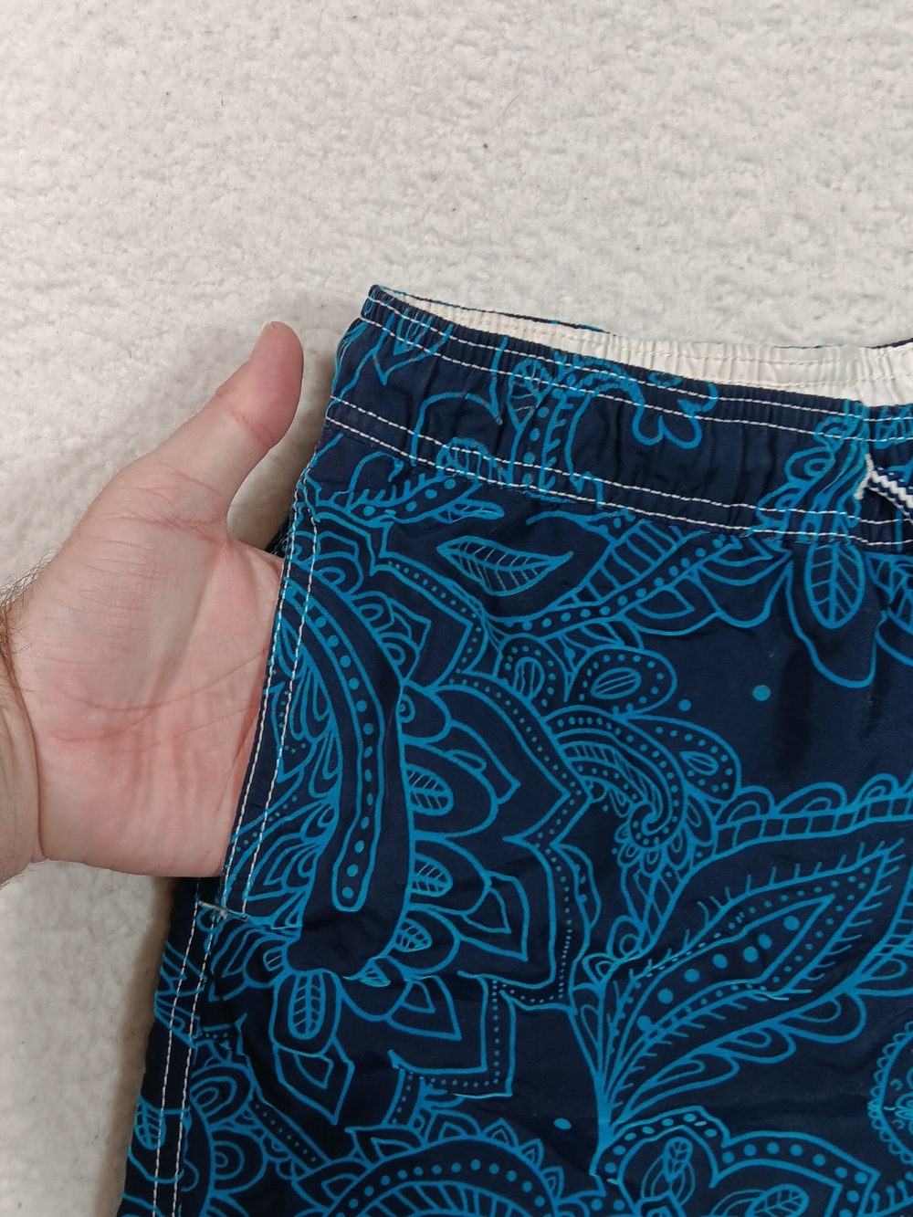 MC2 Saint Barth Swim Trunks Mens Small Blue Gustavia Velvet Swim Shorts Floral - Picture 3 of 14